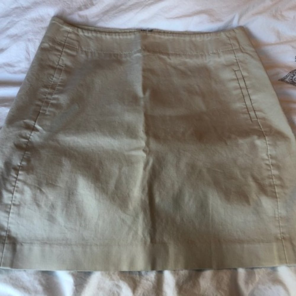 Ann Taylor LOFT Beige Cotton Skirt
